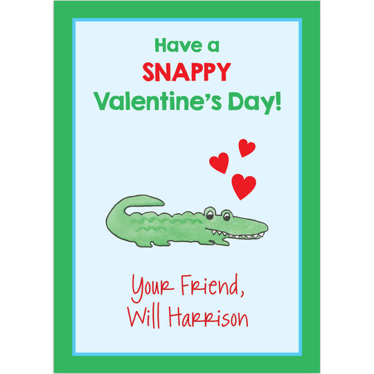 Alligator Valentine Exchange Stickers